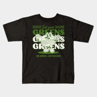 Eat Your Greens, Go Vegan, Vegan Christmas Gifts 2023 Kids T-Shirt